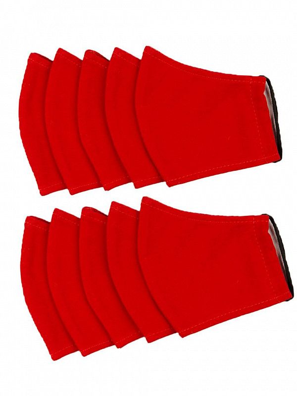 Маска  фигурная набор (красный) 10 шт